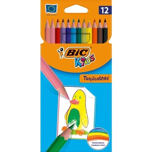 BİC KURU BOYA KALEMİ 12 RENK TAM BOY TROPİCOLORS