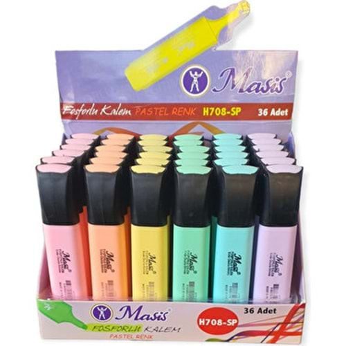 MASİS FOSFORLU KALEM TEKLİ PASTEL RENKLER