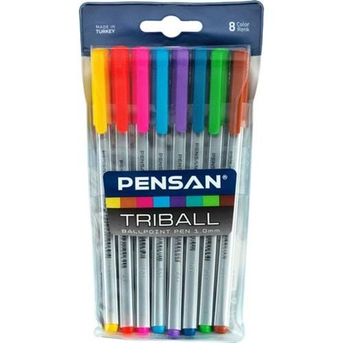 PENSAN TRİBALL TÜKENMEZ KALEM 8 RENK 1 MM.