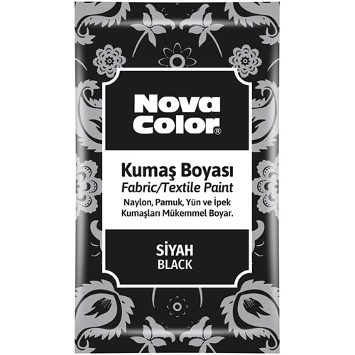 NOVA COLOR KUMAS BOYASI TOZ SİYAH 12 GR