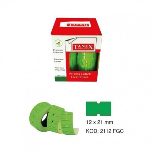 TANEX FİYAT ETİKETİ YEŞİL 6 LI