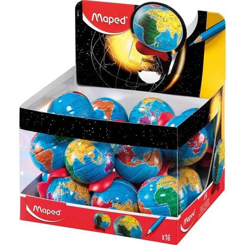 MAPED GLOBE KALEMTRAŞ DÜNTA TEK BIÇAK HAZNELİ 16 LI PK.