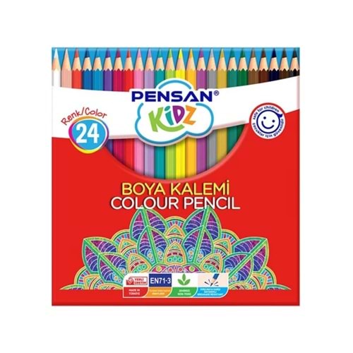 PENSAN KURU BOYA 24 RENK KARTON KUTU