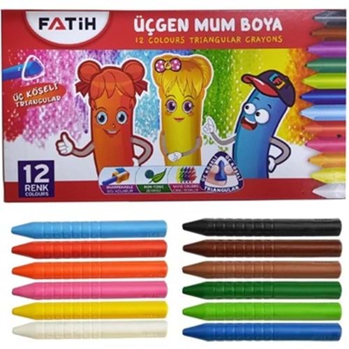 FATİH ÜÇGEN MUM BOYA 12 RENK