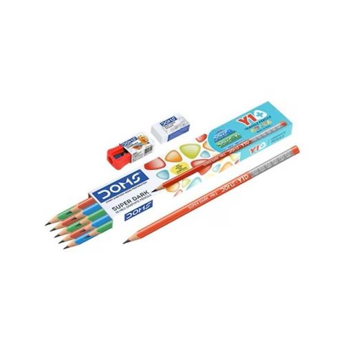 DOMS Y1+ ÜÇGEN KURŞUN KALEM 12 ADET+KALEMTRAŞ+SİLGİ 7151