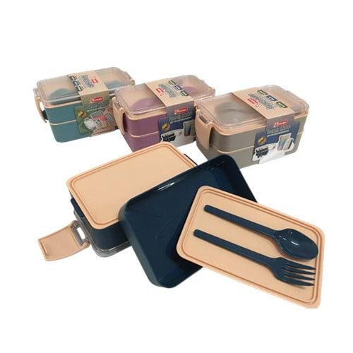 MİKRO LUNCH MATE ÇİFT BÖLMELİ BESLENME KABI BK-6100