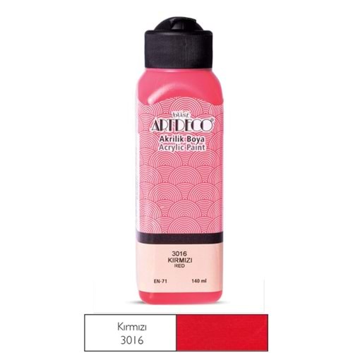 ARTDECO AKRİLİK BOYA KIRMIZI 140 ML.70R-3016