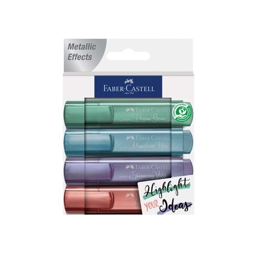 FABER-CASTELL FOSFORLU KALEM-46 METALİK 4 LÜ SET