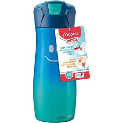 MAPED PİKNİK 580 ML ÇELİK MATARA MAVİ GÜLEN YÜZ 871303