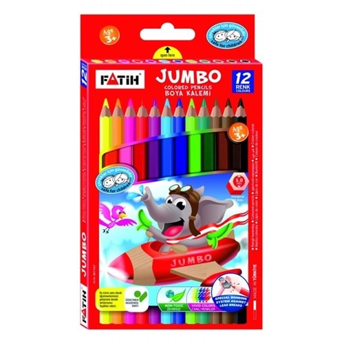 FATİH JUMBO KURU BOYA 12 RENK ALTIGEN-33412