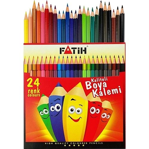 FATİH KURU BOYA KALEMİ 24 RENK TAM BOY