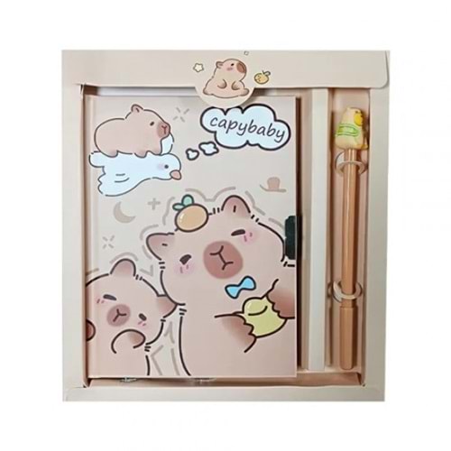 TAROS CAPYBARA KALEMLİ KİLİTLİ HATIRA DEFTERİ-7172