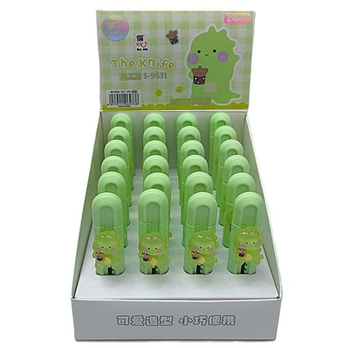 YEŞİL DİNAZOR MİNİ MAKET BIÇAĞI 24 LÜ S-9631
