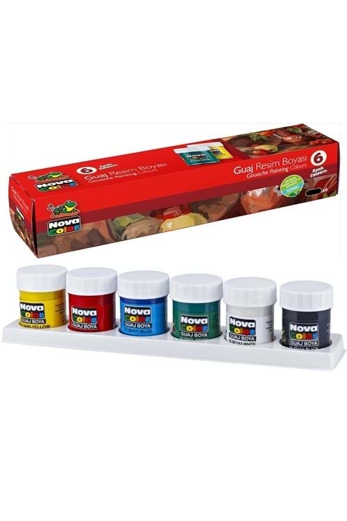 NOVA COLOR GUAJ BOYA 6 RENK ŞİŞE 30 ML. NC-113