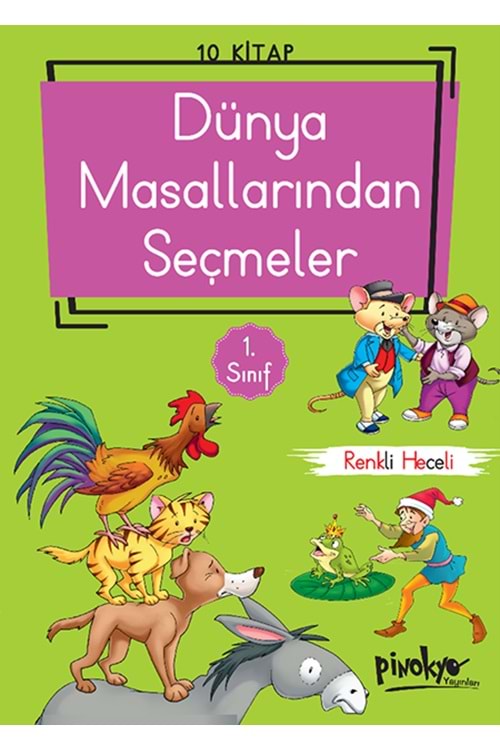 PİNOKYO 1.SINIF Dünya Masallarından Seçmeler (HECELİ)-10 KİTAP