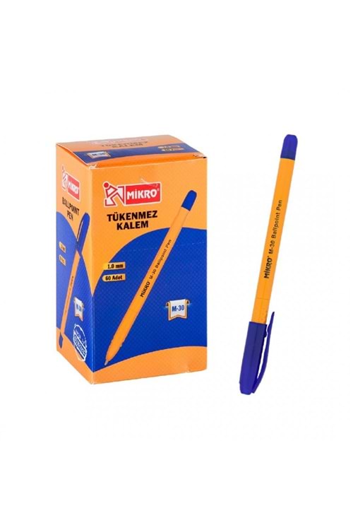 MİKRO TÜKENMEZ KALEM MAVİ 60 LI PK.M-30