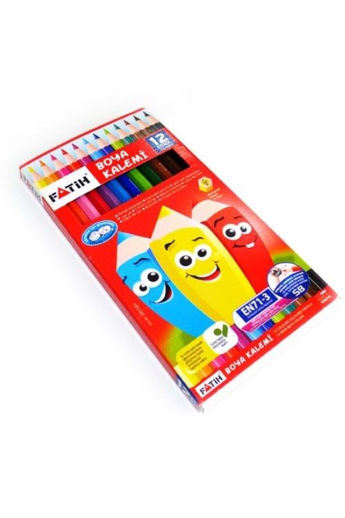 FATİH KURU BOYA KALEMİ 12 RENK TAM BOY
