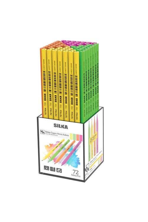 SİLKA KURŞUN KALEM TETRA ÜÇGEN NEON 144 LÜ