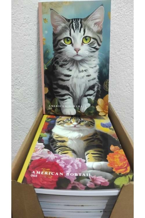 PİSA KEDİLİ DEFTER ÇİZGİLİ TEL DİKİŞLİ