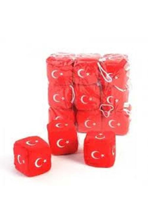 KZL PELUŞ ZAR TÜRK BAYRAKLI 7 CM.