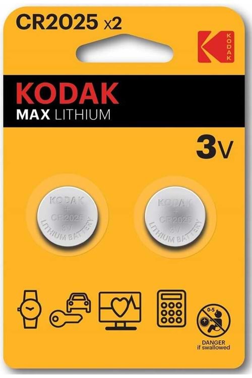 KODAK ALKALİN PİL LİTYUM 2 Lİ CR2025X2