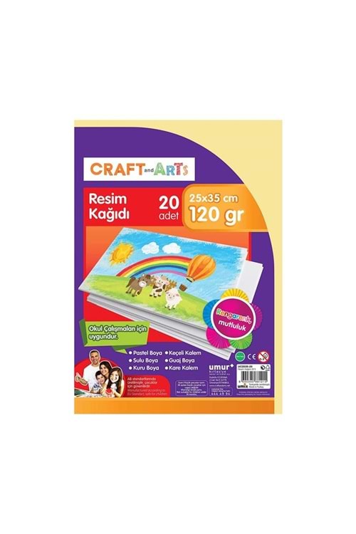 CRAFT AND ARTS RESİM KAĞIDI 25*35 CM.20 Lİ 120 GR.