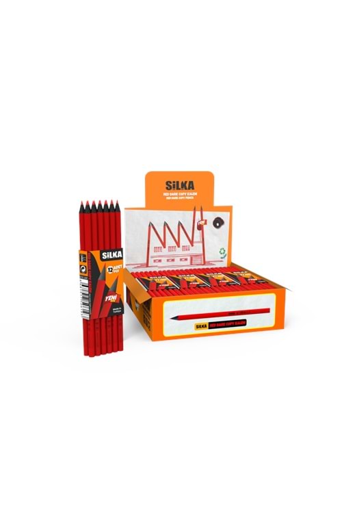 SİLKA KIRMIZI KOPYA KALEMİ 12 Lİ-RED DARK