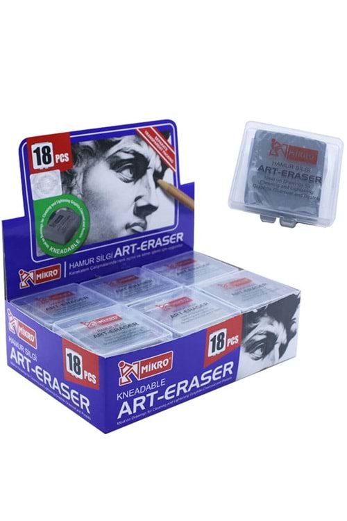 MİKRO HAMUR SİLGİ GRİ 18 Lİ PAKET HS-18