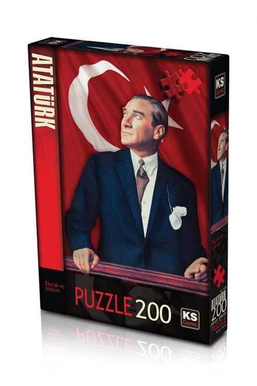 KS GAMES PUZZLE 200 LÜ BAYRAK VE ATATÜRK 48*34 CM.T113