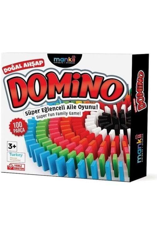 MANKİ DOMİNO 100 PARÇA DOĞAL AHŞAP MK 112