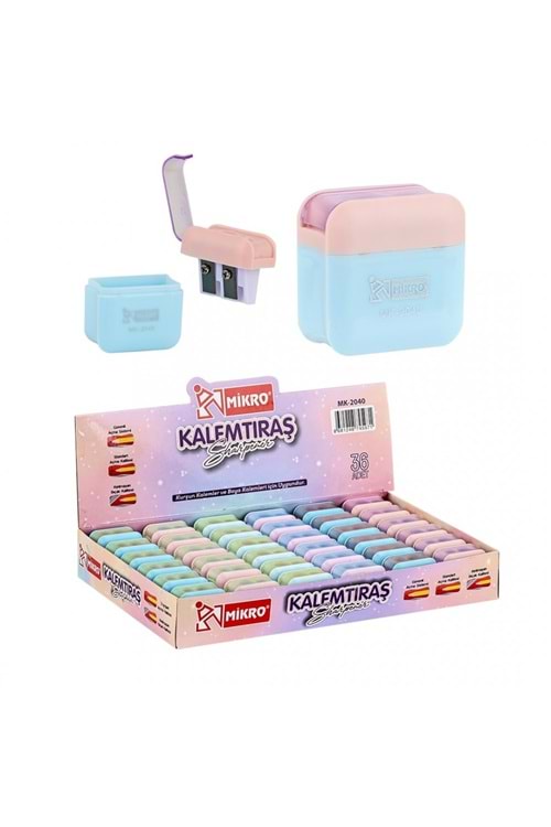 MİKRO KALEMTRAŞ ÇİFT HAZNELİ 36 LI PK.PASTEL MK-2040