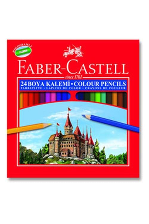 FABER-CASTELL KURU BOYA KALEMİ 24 RENK KARTON KUTU