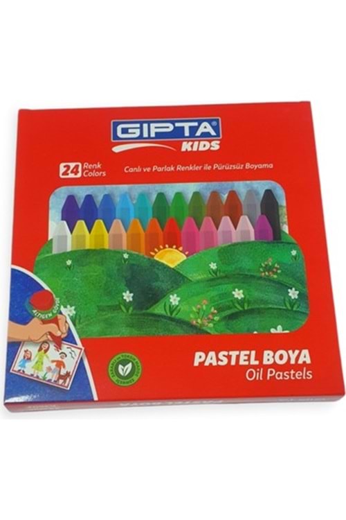 GIPTA PASTEL BOYA 24 RENK KARTON KUTU
