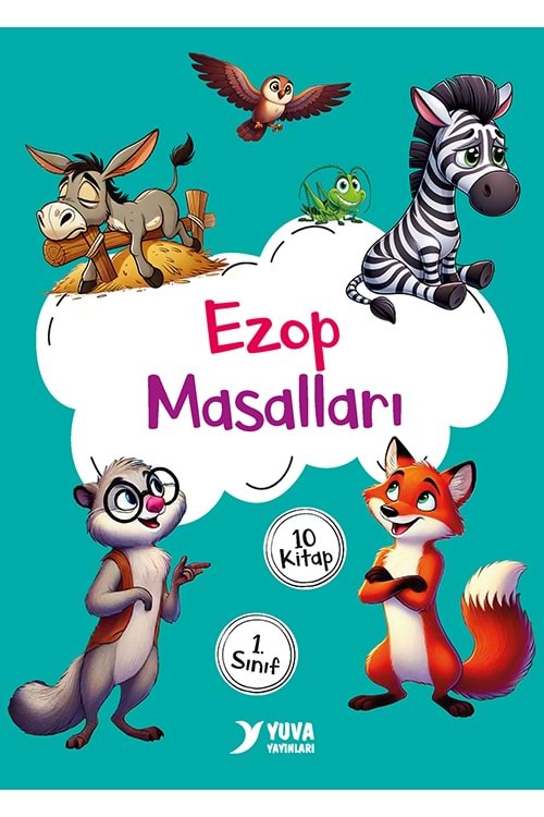 YUVA 1.SINIF EZOP MASALLARI 1.SNF 10 KİTAP+SORU KİT.(DÜZ)