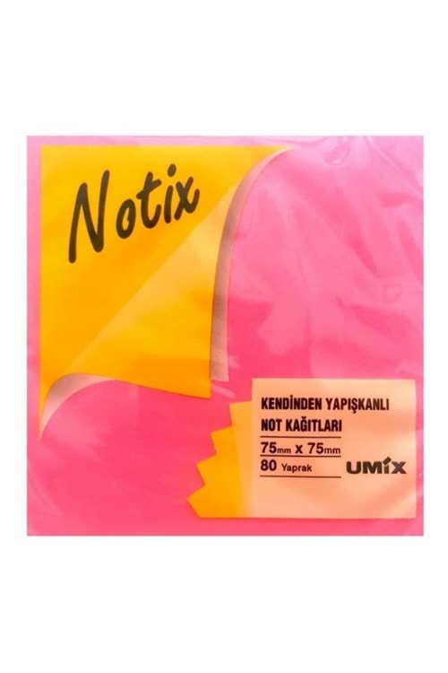 NOTİX YAPIŞKANLI NOT KAĞIDI 75*75 mm.NEON PEMBE