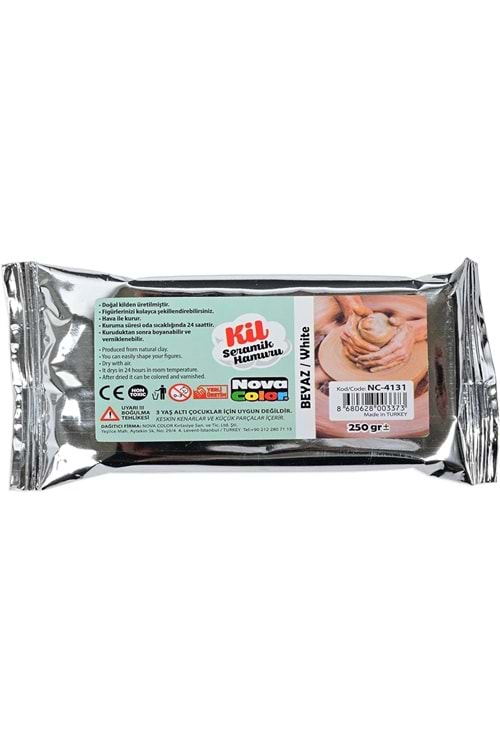NOVA COLOR SERAMİK KİL 250 GR.BEYAZ NC-4131