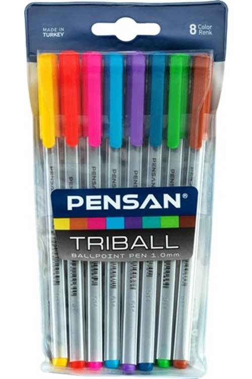 PENSAN TRİBALL TÜKENMEZ KALEM 8 RENK 1 MM.