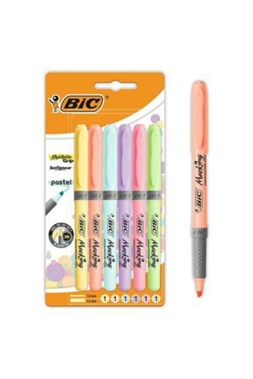 BİC FOSFORLU KALEM MARKİNG PASTEL 6 RENK