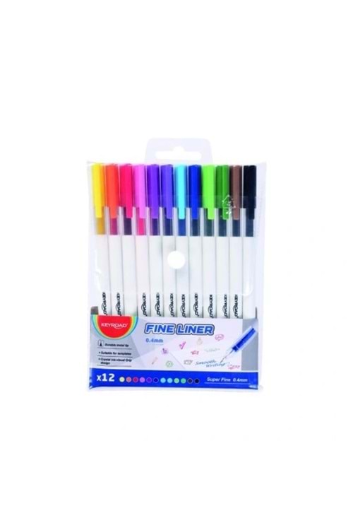 KEYROAD FİNELİNER KALEM 0.4 MM.12 RENK