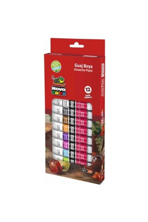 NOVA COLOR GUAJ BOYA 12 RENK TÜP KOD: NC-100