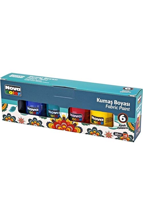 NOVA COLOR KUMAŞ BOYASI 6 RENK 30 ML.ŞİŞE KOD: NC-188