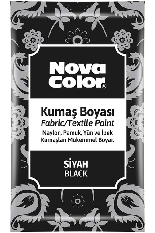 NOVA COLOR KUMAS BOYASI TOZ SİYAH 12 GR