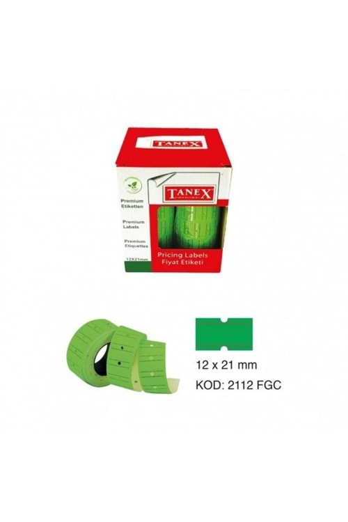 TANEX FİYAT ETİKETİ YEŞİL 6 LI