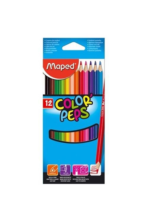 MAPED KURU BOYA KALEMİ 12 RENK COLOR PEPS STAR