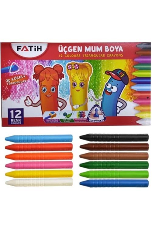 FATİH ÜÇGEN MUM BOYA 12 RENK
