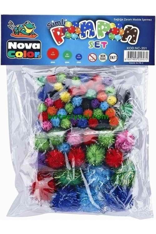 NOVA COLOR SİMLİ PONPON SETİ (10-20-30 MM.) NC-351