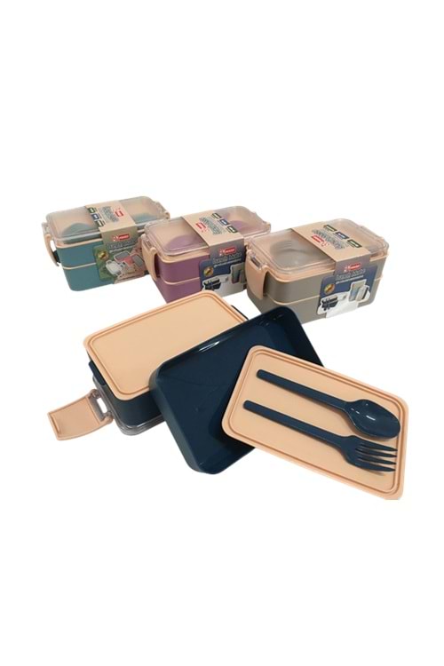 MİKRO LUNCH MATE ÇİFT BÖLMELİ BESLENME KABI BK-6100