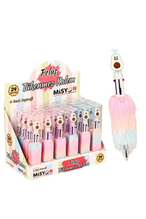 MİSYON AVOKADO TÜYLÜ 6 RENK TÜKENMEZ KALEM MSY-364