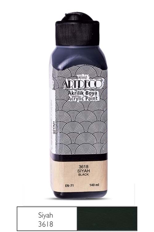 ARTDECO AKRİLİK BOYA SİYAH 140 ML.70R-3018