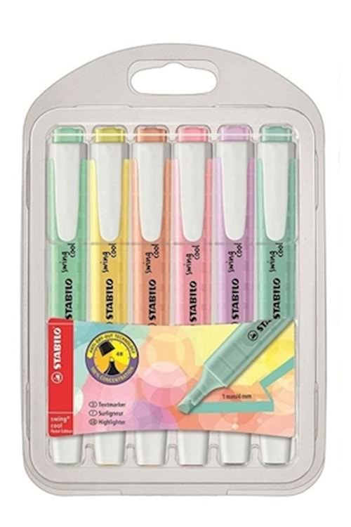STABILO SWİNG COOL FOSFORLU KALEM PASTEL 6 RENK 275/4